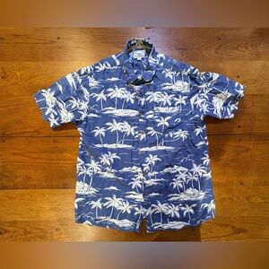 Honolua Men Palm Tree Hawaiian Shirt Sz XXL Blue Short Sleeve Classic